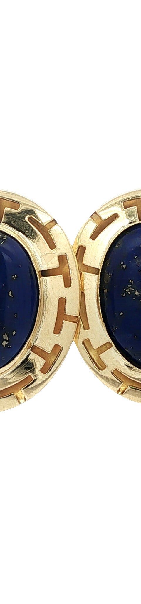 Vintage 14K Gold Stud Earrings with Lapis Lazuli